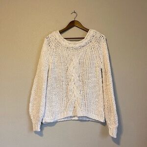 Free People XS Cream Cable Knit Sweater